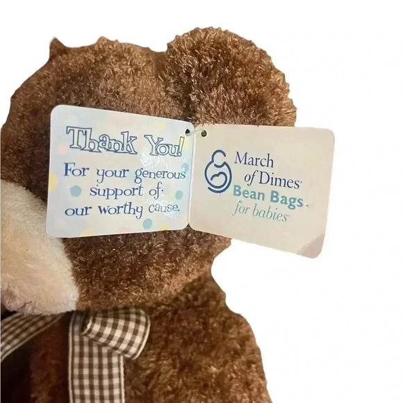 March of Dimes Bean Bag for Babies Vintage 2003 Brown Teddy Bear Plush - Picture 7 of 12
